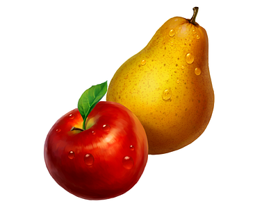 Dirol • Apple/Pear • Illustrations for packaging apple digital illustration digital painting dirol drawing food fruit illustration package packaging pear