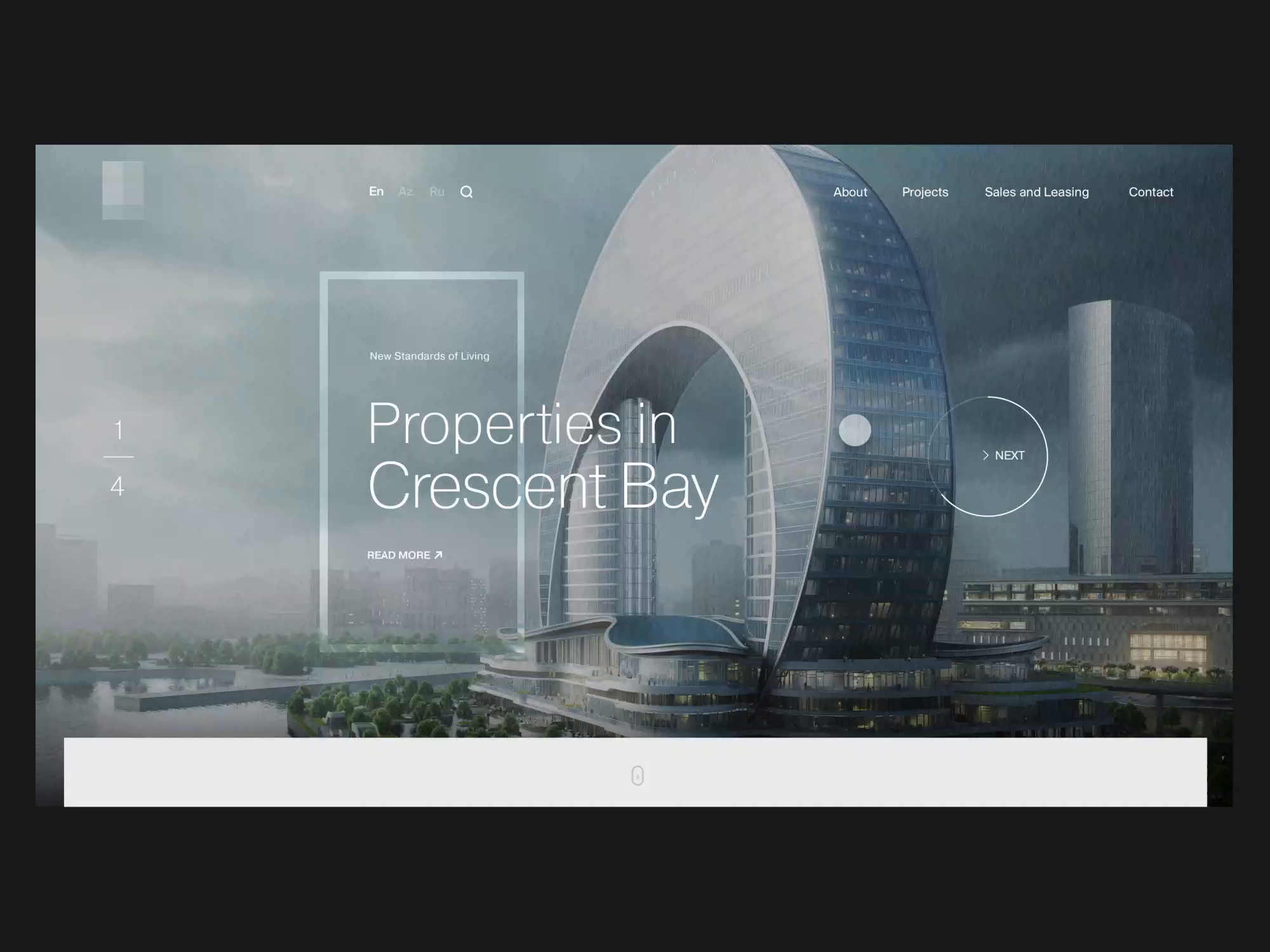 Example of Real Estate Website Homepage Scroll Animation