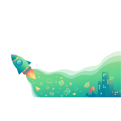 illustration e - Learning elearning green illustration illustrator landing page design rocket