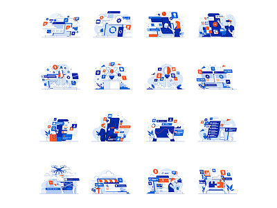 Icons Design branding creative design flat icon set illustration man ui ux woman