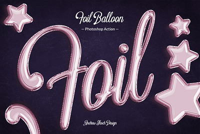 Foil Balloon Photoshop Action action balloon balloons celebration foil foil balloon lettering letters party party balloon photoshop photoshop action photoshop tool shiny text text effect typography