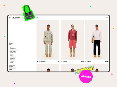 JACQUEMUS — Catalog page concept catalog catalog design ecommerce fashion interaction marketplace men shop typogaphy ui uiux web webdesign women