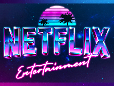 Retro ‘Netflix’ Logo - Self Initiated art design graphic design illustration logo design netflix outrun retro retrowave synthwave type typography vaporwave