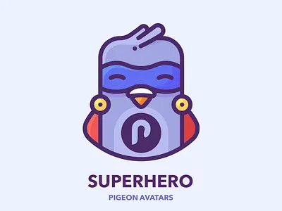 Superhero avatar bird character design google hero icon illustration illustrator mask outline picture pigeon profile series set sticker superhero vector web