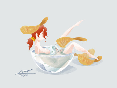 Creamy Girl design digital art draw illustration procreate