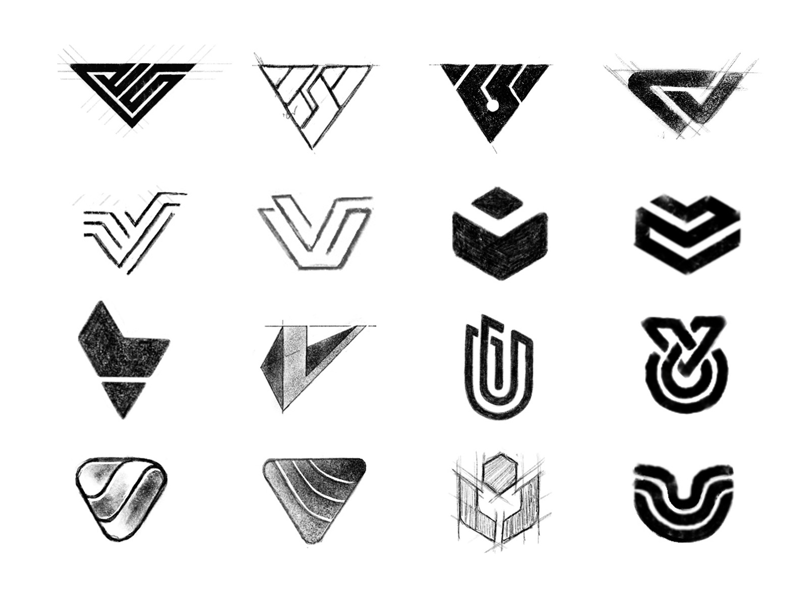 Example of Raw Logo Concept Sketches