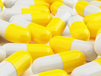 3D yellow Pills 3d product design 3ds max branding creative design dribbble flat image latest medical medicine photoshop pill pills