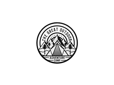 The great outdoor badge badge logo badgedesign brandidentity camp camping linestyle logo logodesign outdoor badge vector