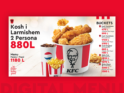 KFC Digital Menu advertising albania branding kfc menu menu design typography