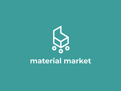 Material Market illutration logo logodesign mark market trolley vector