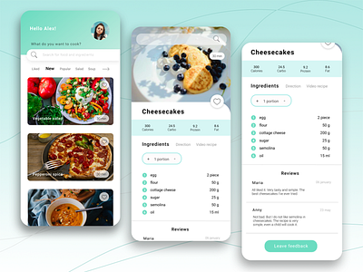 CookingApp app cooking design food mobile design mobile ui recipe app ui ux