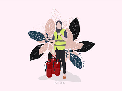 Hero + fire extinguisher design fire fire extinguisher flat hero heroes illustration illustrator minimal our hero simple simple design sketch vector