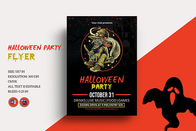 Halloween Party Flyer Template club diy halloween flyers halloween flyer halloween invitation halloween invite halloween party halloween printables hand lettering happy halloween ms word party flyer party invitation photoshop template