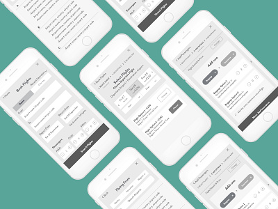 Truefly Wireframes app design flight ux