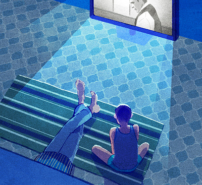 TV digital editorial family folioart hifumiyo home illustration retro texture tv