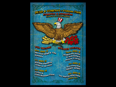 Dead & Co. 4th of July Parties branding graphic design illustration