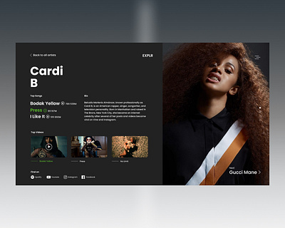 Music Streaming Application - Artists design layout music music app page page design photoshop ui ux web website