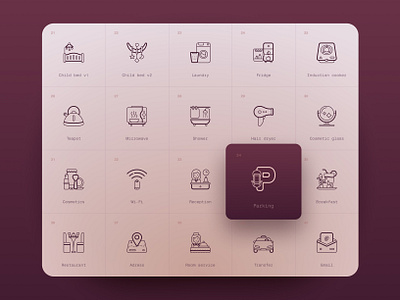 Hotel Icons appliance furniture guests hotel hotel app icons room service