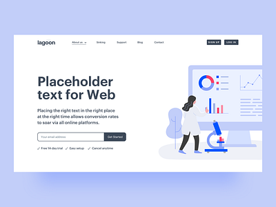 Lagoon Landing Page app brand illustration illustration design lagoon landing page marketing minimal typography ux web website website design