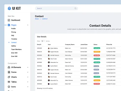 Grid UI design app bala ux clean contact us dash dashboard dashboard ui design grid grid design grid ui minimal table table grid ui ux web