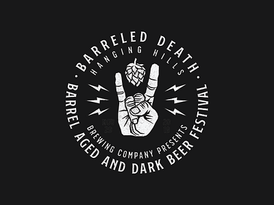 Barreled Death V2 badge design badge logo beer beer festival beer art beer branding beer can beer label beer logo branding design death metal event branding festival logo graphic design heavy metal heavymetal identity design logo logo design metal