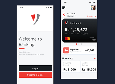 Banking Application app application ui banking card cleanui concept minimal mobile money app ui ux visual design