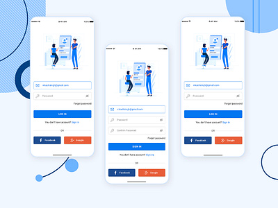New Modern Login Screen Design PSD android app app apps application design free psd ios profile psd ui user profile