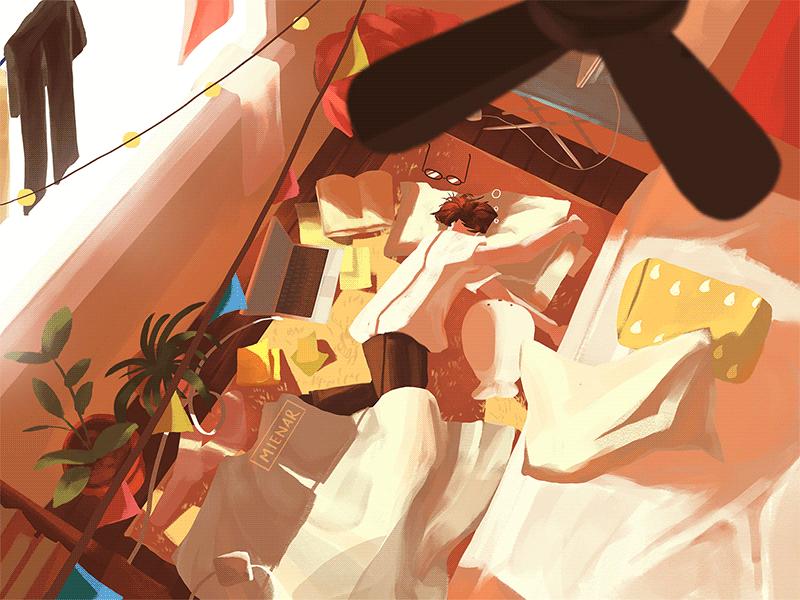 Animated GIFs for Huion by Mienar animated gif animatedgif animation animation 2d background art backgrounds environments illustration illustration art scenery