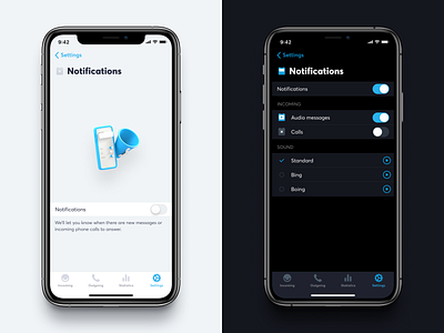 Notification Settings darkmode icons illustration ios iphone notifications settings table view