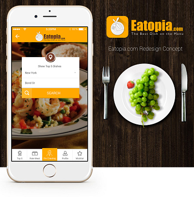 Eatopia.com Redesign Concept free mobile ui PSD android app app apps application booking app flight booking app free psd ios mobile app profile psd user profile