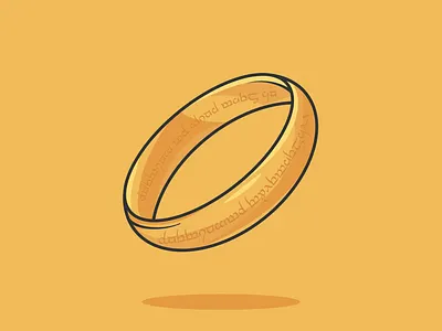 Day 1: Ring flat gold illustration inktober2019 light lordoftherings myprecious ring shadow