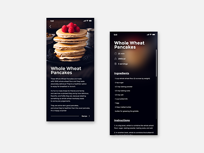 Pancake Recipe - Daily UI 040. 040 app application dailyui design flat minimal pancake social ui ux web