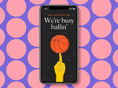 Busy ballin' balling basketball basketball logo finger icon illustration spin typography ui vector webdesign