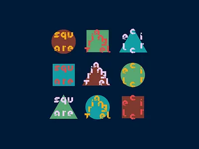 Geo-based Typeface 3x3 circle geometric grid square triangle typeface