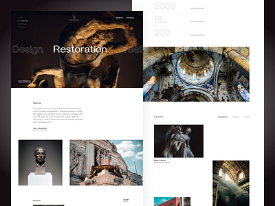 Art restoration company website art design main page mainpage ui ui ux web web design