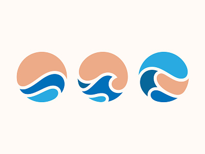 Waves branding design icon illustration logo wave yp © yoga perdana