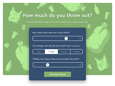 Waste Calculator calculator form garbage illustration ui waste web design