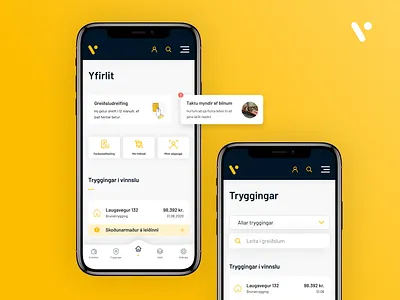 Insurance dashboard bottom nav dashboard insurance interaction interface jokula jökulá modals nav navigation notification overview tab bar ui ui ux uiux ux web design