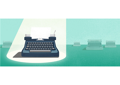 Get Noticed. Write With Us. art illustration illustrator typewriter vector vintage write