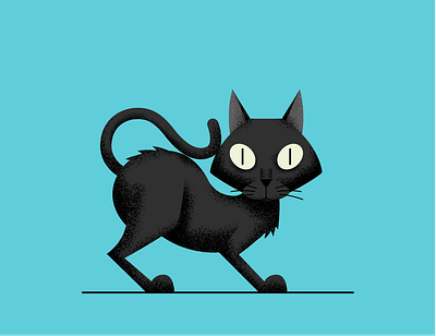 Jiji black cat cat eyes illustration