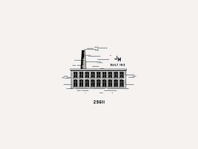 Judson Mill brand development branding building identity illustration logo logo design mark mill