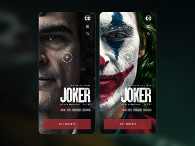 JOKER HA HA HA app batman cinema comics design ds film imax joaquin phoenix joker mobile movie new tickets trailer ui ui ux ux