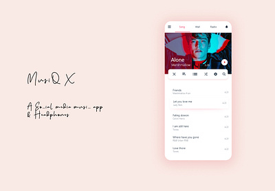 Best Music App for Android : Musiq X App android app android app design android app development app branding cards colored shadow colorful app dark app design