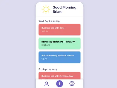 Minimalist Schedule Concept—Mobile calendar design minimalist mobile schedule sketch ui
