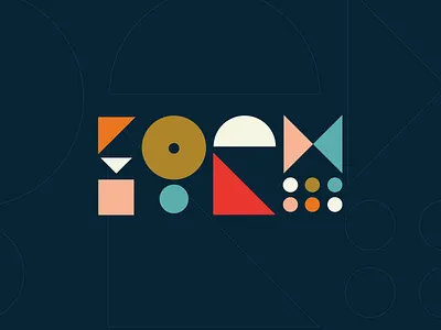 "Form" abstract geometric letterforms shapes typography weekly warm up