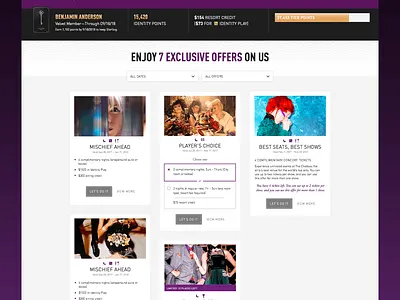 Offers page design system hospitality hotel resort