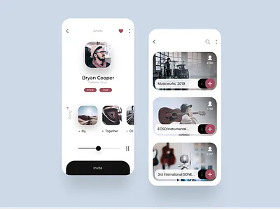 Music Talents Mobile App app design blue concept dailyui design digital dribbble homepage interface ios minimal mobile music app product design ui ux