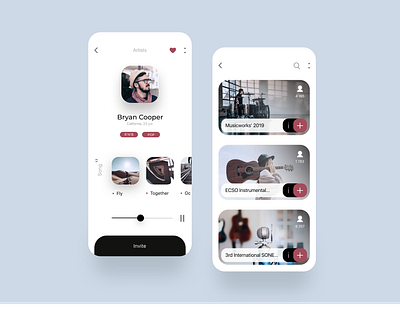 Music Talents Mobile App app design blue concept dailyui design digital dribbble homepage interface ios minimal mobile music app product design ui ux