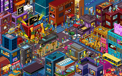 Isometric Poster for Playboy TV and Sexy Hot Award advertising cities city detail find infographic isometric isometric art map night pixel art playboy seek seek and find seek and find sex sexy sexy hot where is waldo where is wally