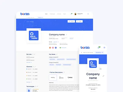 Company Profile Name Design data design interaction profile page